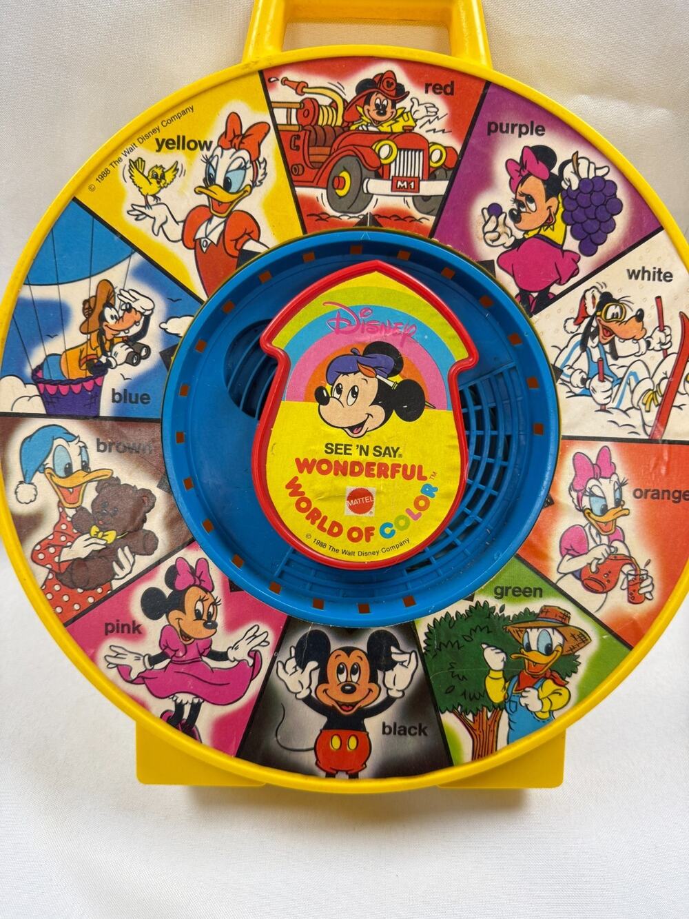Mattel Disney See N Say Wonderful World Of Color 1988 Mickey Learning Toy
